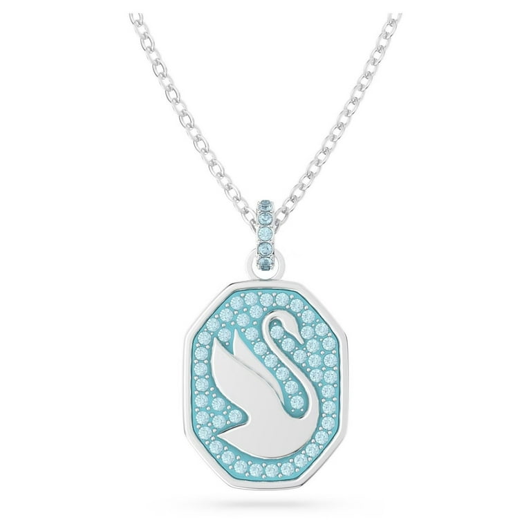 Swarovski 5628546 Women's Signum Swan Blue Crystals Pave Necklace
