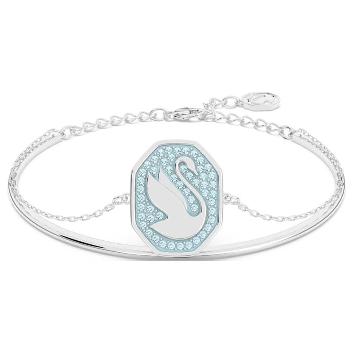 Swarovski 5628552 Women's Signum Swan Blue Crystal Bangle Bracelet ...