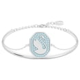 Swarovski 5628552 Women's Signum Swan Blue Crystal Bangle Bracelet ...