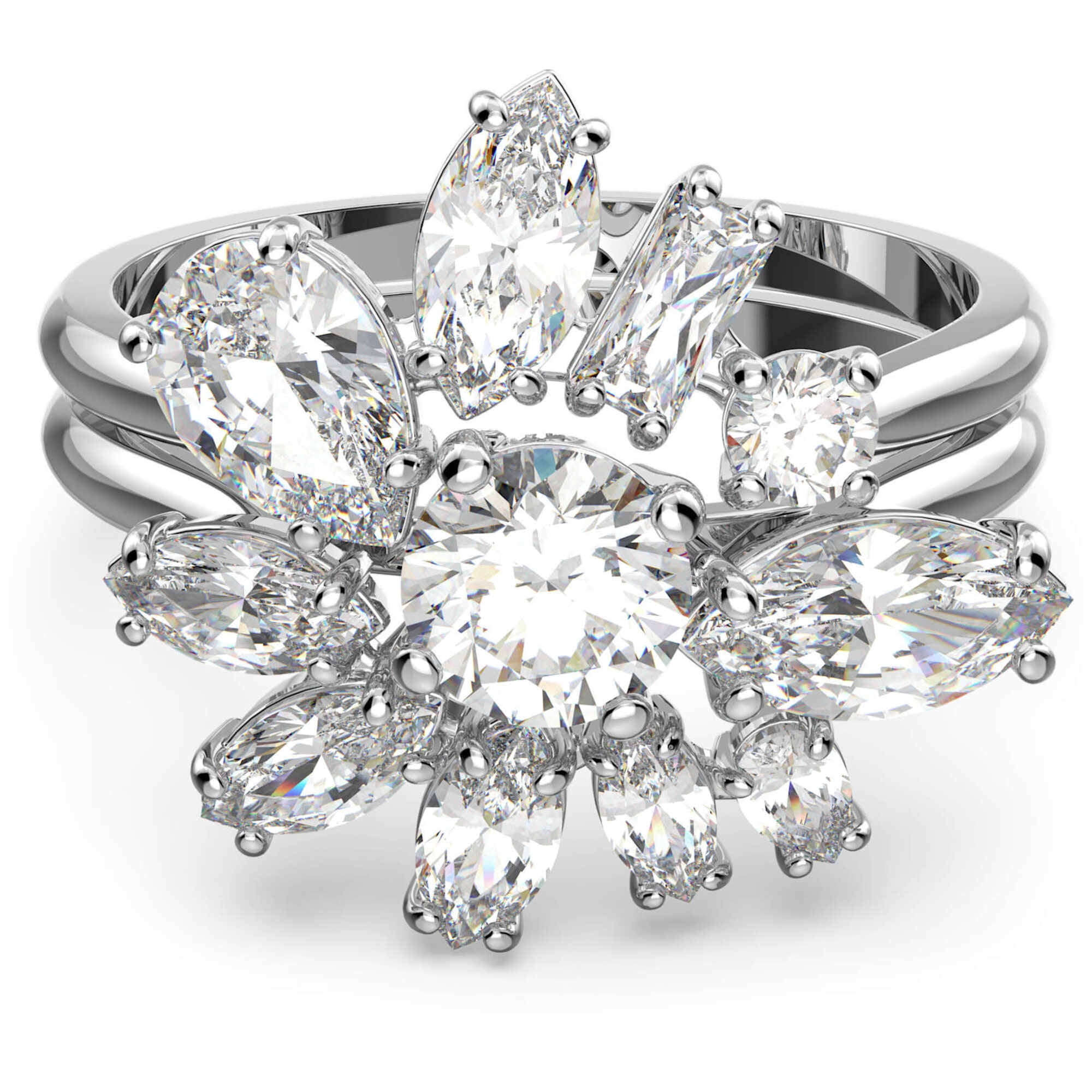 SWAROVSKI Gemaリング 55サイズ Gema リング, ミックスカット, マルチカラー, ロジウム・プレー