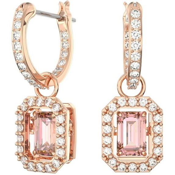 Swarovski 5649474 Women's Millenia Octagon Cut Pink Stone Earrings