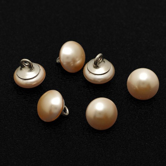 Swarovski 5817 Pearl Bridal Button with Shank (8mm/6-pcs/Crystal Peach)