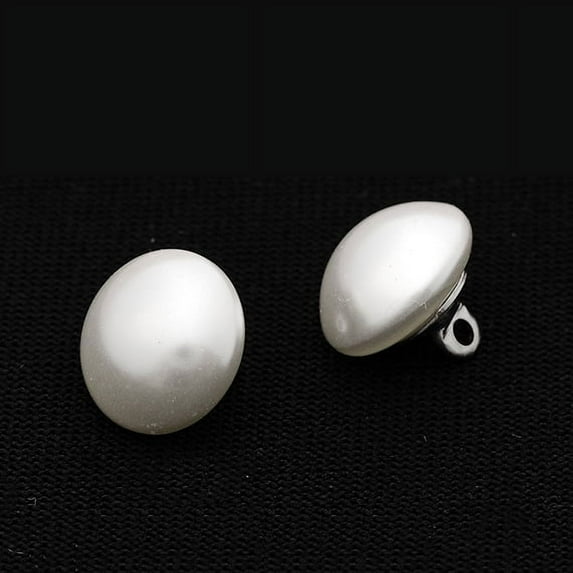 Swarovski 5817 Pearl Bridal Button with Shank (8mm/6-pcs/Crystal White Pearl)