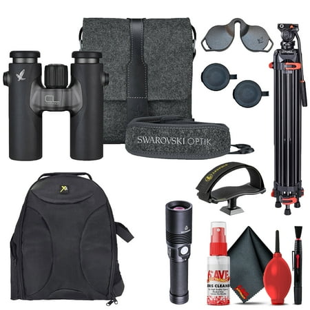 Swarovski 8x30 CL B Companion (Anthracite) + Northern Lights Accessory Pack + 6FT Tripod + Padded Backpack + Binocular Tripod Adapter + Flashlight + Cleaning Kit