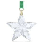 Swarovski Annual Edition 2023 Little Star Ornament with Green Ribbon and Gold-Tone Finished Accents, Part of the Swarovski Annual Edition Collection