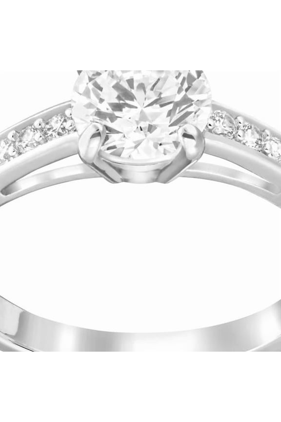 Attract Round Ring Rhodium Plated