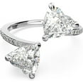 Swarovski Attract Soul Double Heart Ring Collection, Rhodium Finish