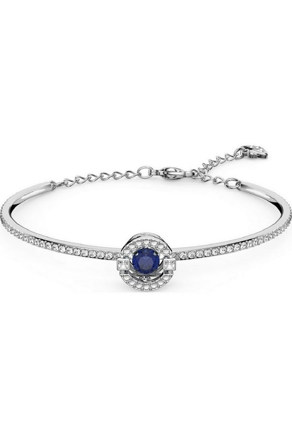 Bangle Sparkling Dance Bracelet, Blue, Rhodium plated, M -5576115