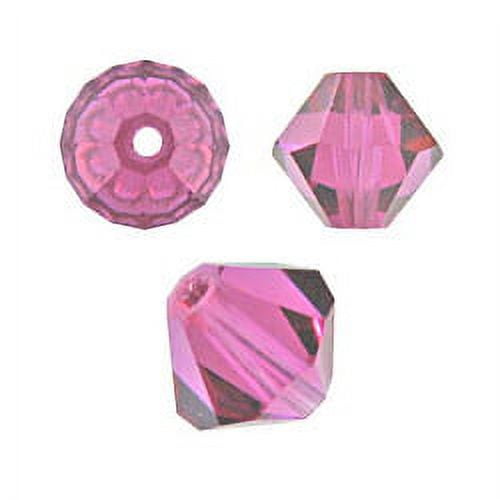 Swarovski Bicone Crystal Beads Item #5328/#5301 Fuchsia Color 4mm Size - 72 Pieces