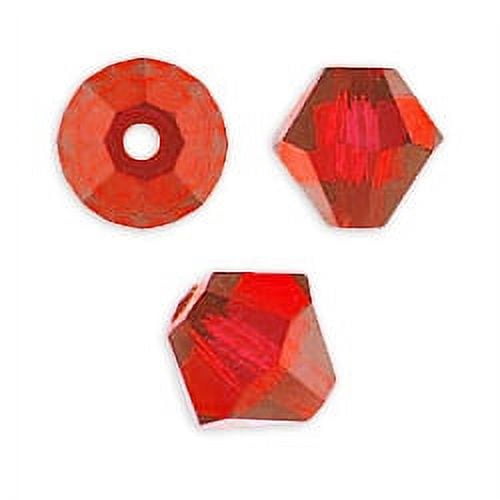 Swarovski Bicone Crystal Beads Item #5328/#5301 Light Siam Color 6mm Size - 36 Pieces