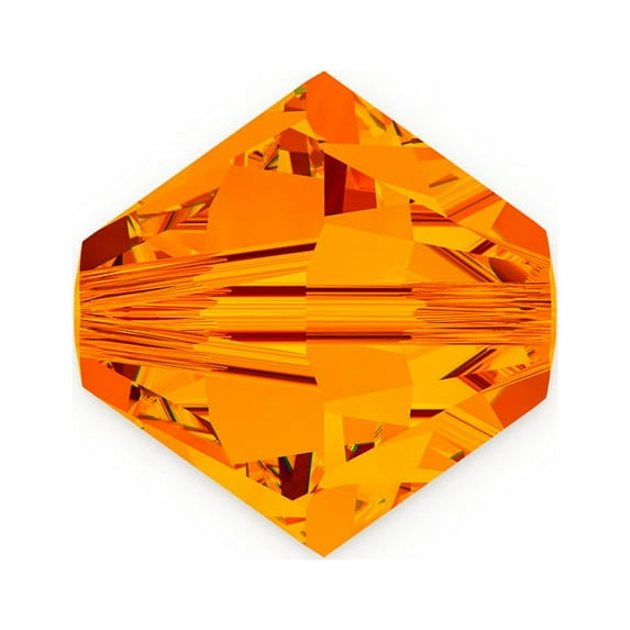 Swarovski Bicone Crystal Beads Item #5328 Tangerine Orange Color 4mm Size - 72 Pieces