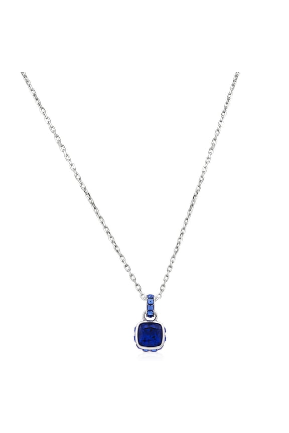 Birthstone Pendant Sep Pendant Rhodium Shiny Blue