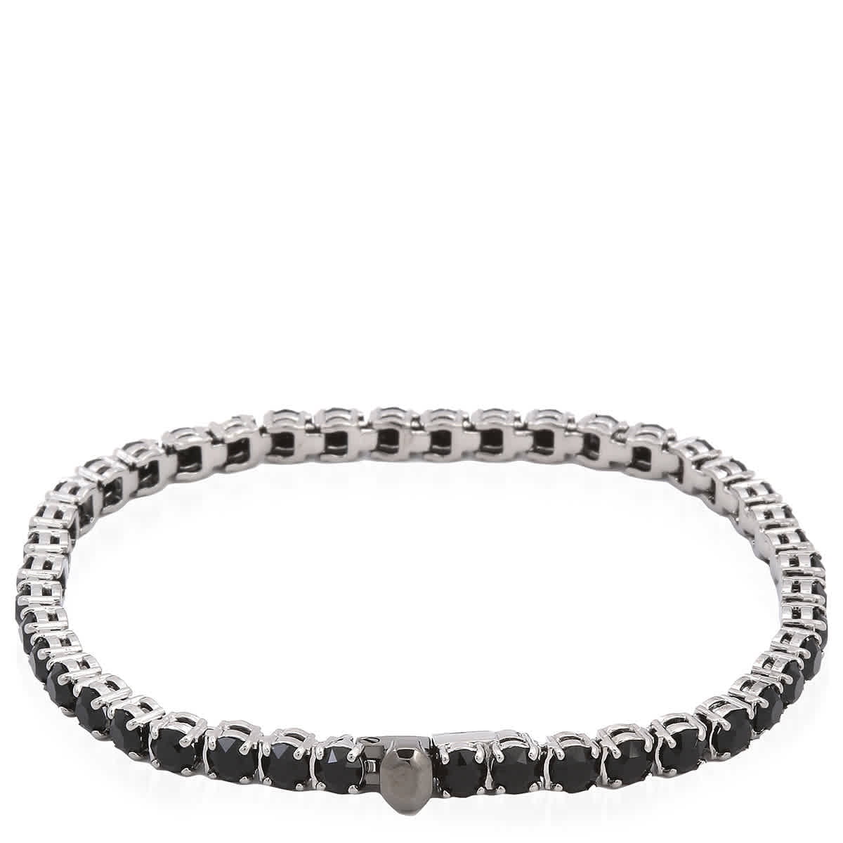 Swarovski Black Ruthenium Plated Round Cut Matrix Tennis Bracelet  