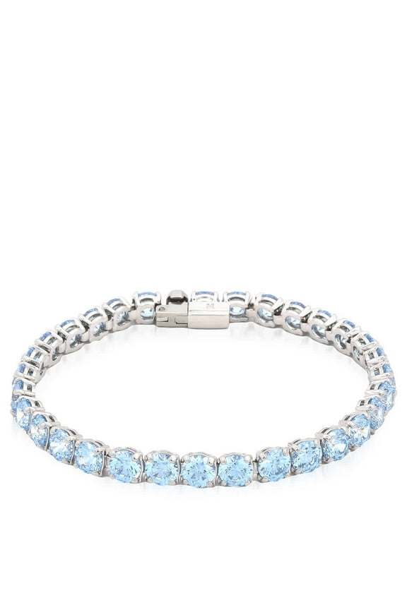 Rhodium Plated Matrix Tennis Bracelet, Size S