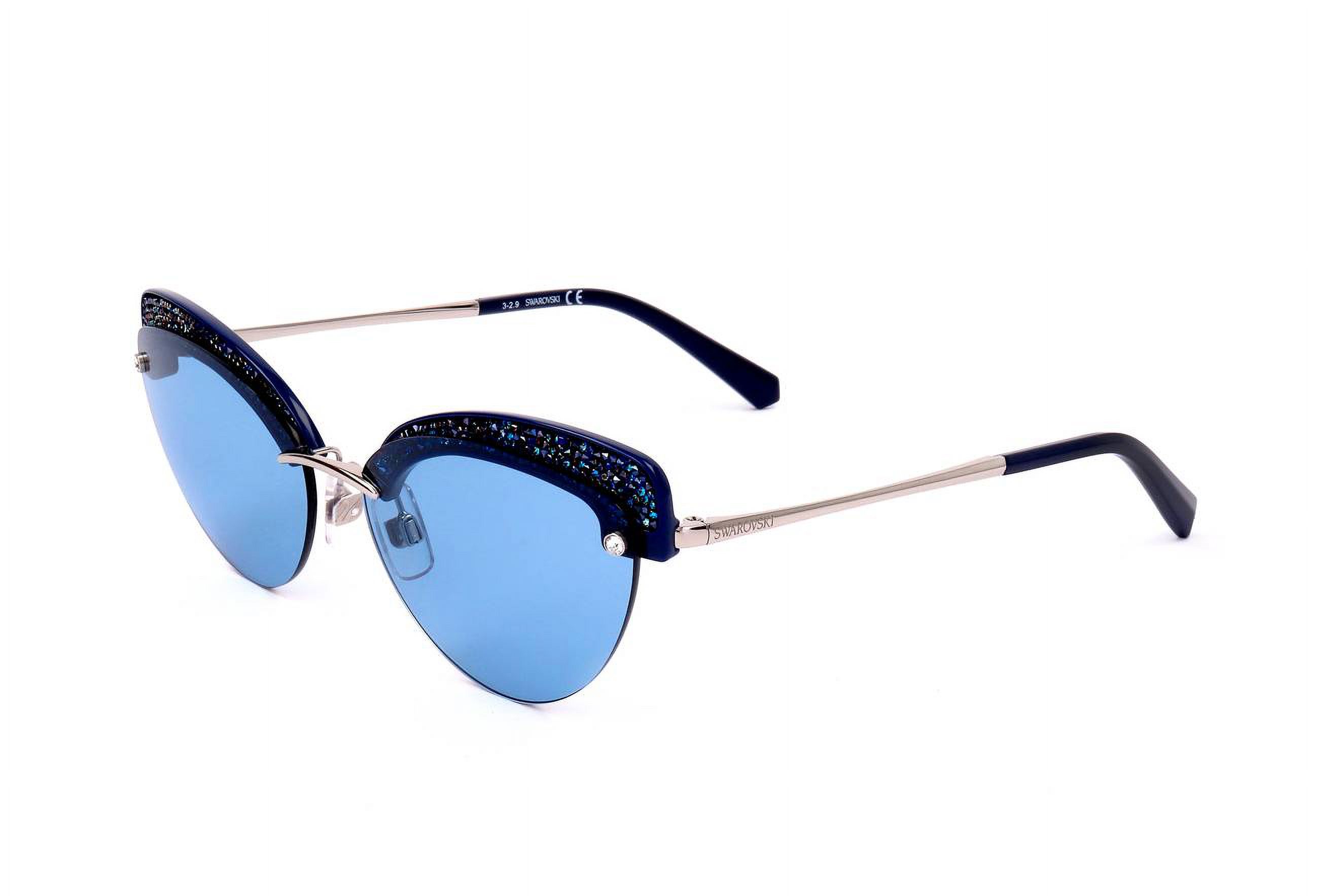 Swarovski Blue Women Sunglasses Swarovski Womens Sunglasses Archi SW7 28F 62 17 130 Silver  main image 4