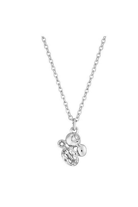Clear Crystal Pendant CALMLY Rhodium Plated Necklace #5101324