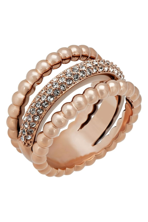 5143795 Women's Click Bubble Triple Strand Ring, Size 8