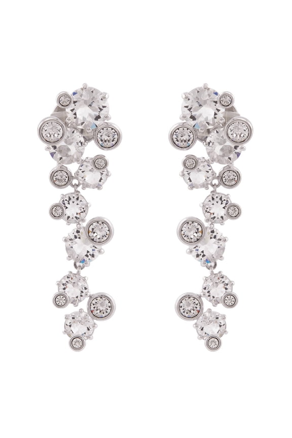 Constella Rhodium Plated Drop Earrings
