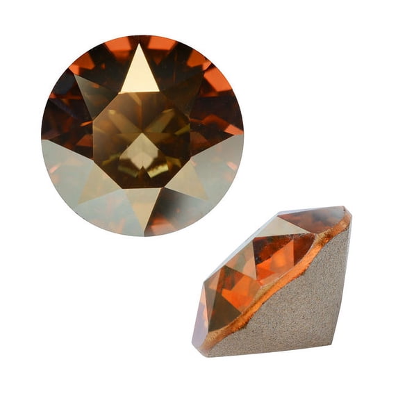 Swarovski Crystal, #1088 Xirius Round Stone Chatons ss39, 6 Pieces, Crystal Metallic Sunshine F