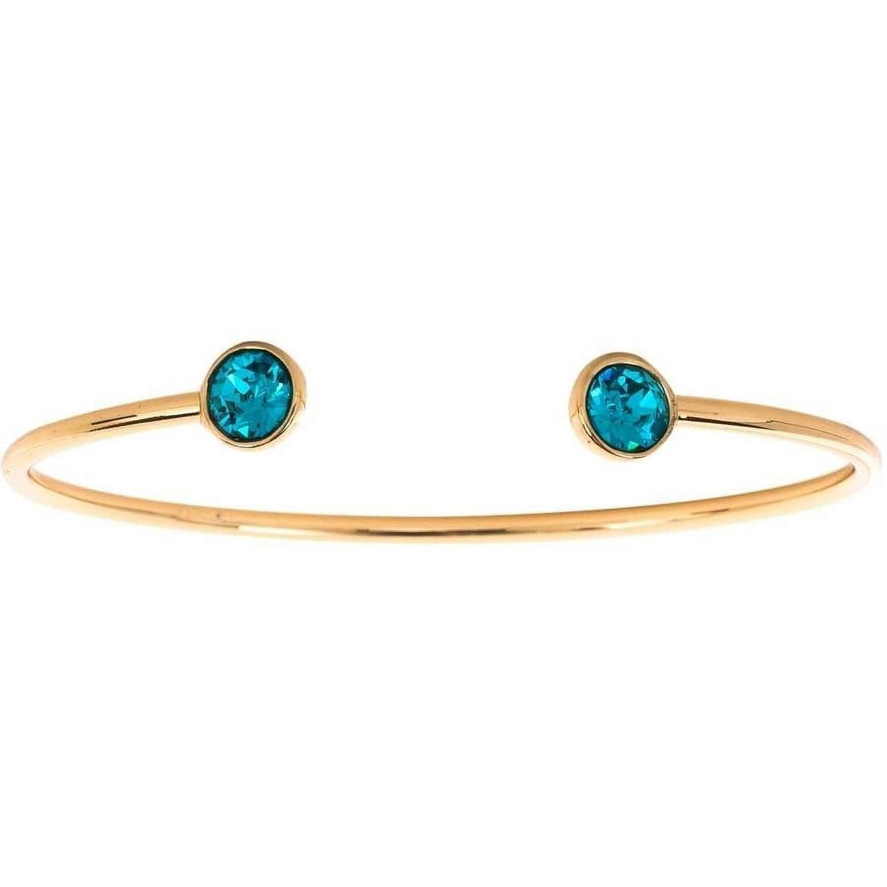 Swarovski Crystal 14kt Gold-Plated Bangle, Available in 12 Birthstones ...