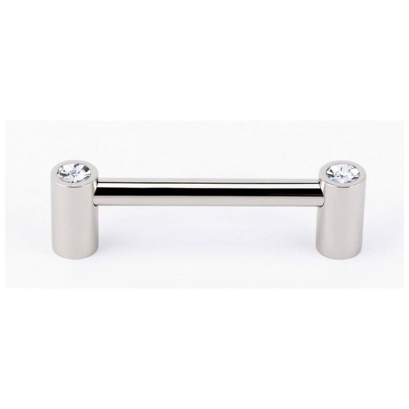 Alno C715-35-PN Contemporary Swarovski Crystal 3.5" Cabinet Pull Polished Nickel