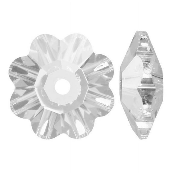 Swarovski Crystal, #3700 Flower Margarita Beads 12mm, 4 Pieces, Crystal