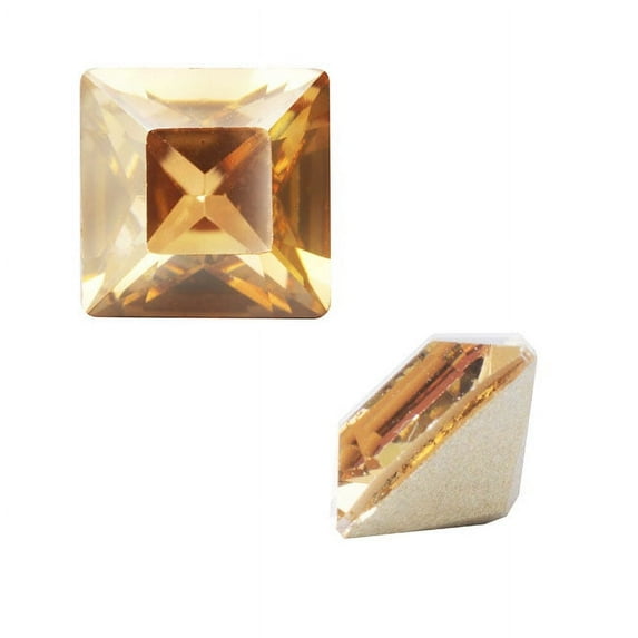 Swarovski Crystal, #4428 Square Fancy Stone 4mm, 10 Pieces, Crystal Golden Shadow