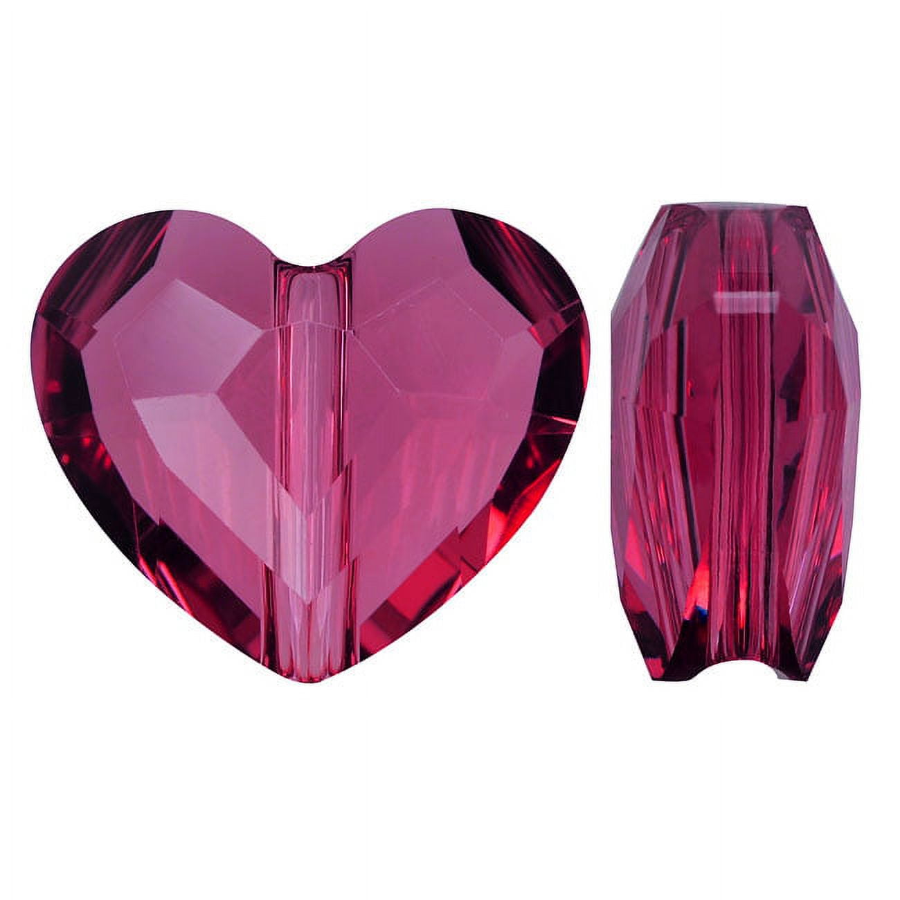 Fuchsia & Light Pink Heart Beads 12mm