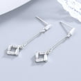 thumbnail image 1 of Swarovski Crystal Drop Baguette Sterling Silver Earrings, 1 of 4