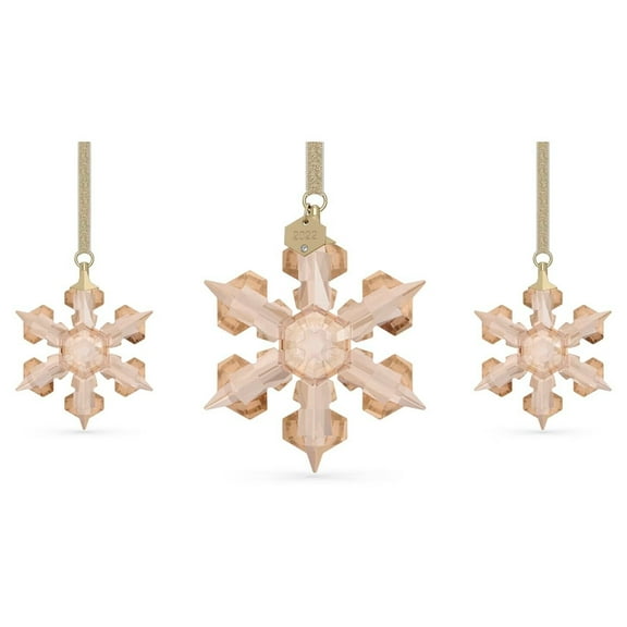 Swarovski Crystal Festive Annual Edition 2022 Ornament Set, Gold Tone, 5634890