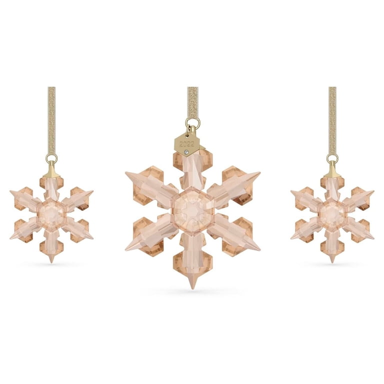 Swarovski Crystal Festive Annual Edition 2022 Ornament Set, Gold