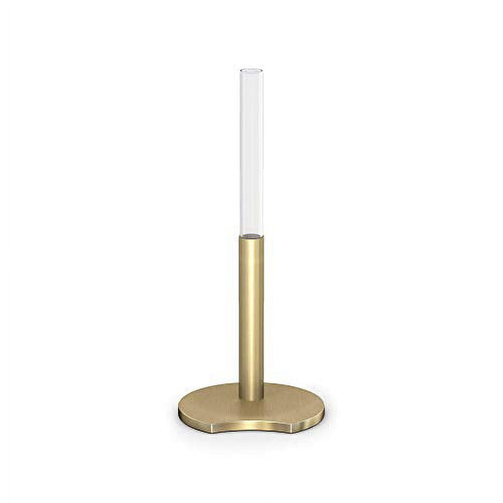 Modern Diamond Shaped Glass Vase with Brushed Gold Base