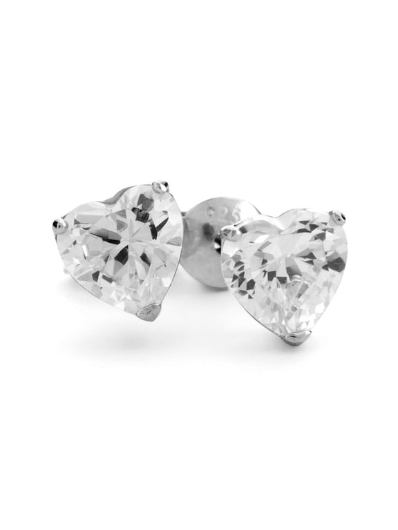 Crystal Heart Stud Earrings