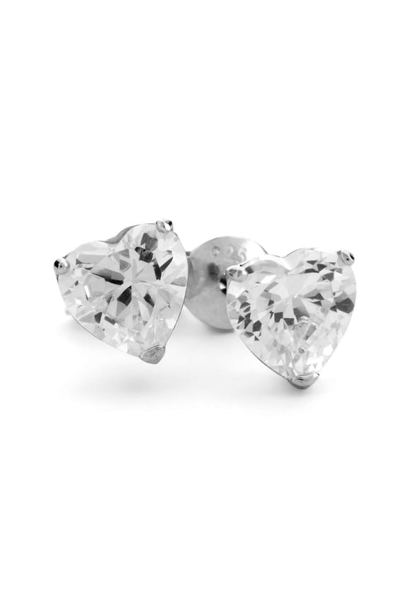 Crystal Heart Stud Earrings