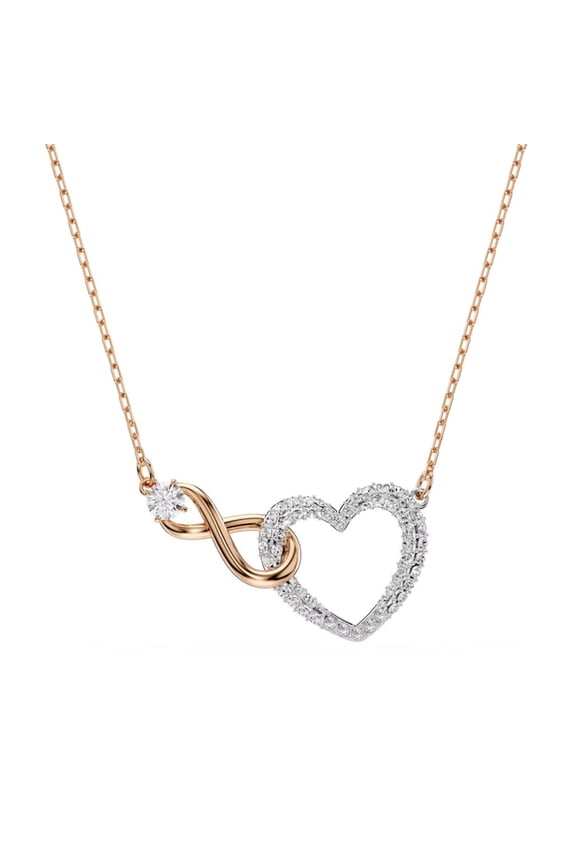 Crystal, Infinity Heart Necklace, White, Mixed Metal Finish, 5518865