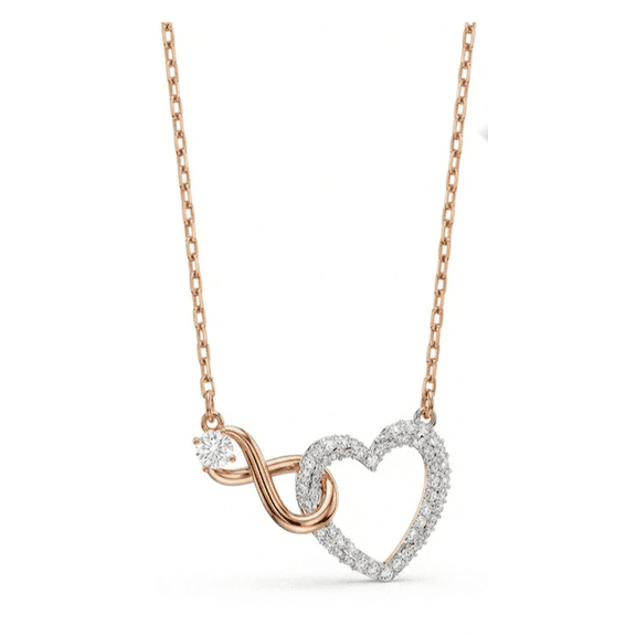Swarovski Crystal, Infinity Heart Necklace, White, Mixed Metal Finish, 5518865