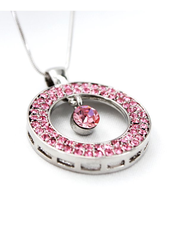 Swarovski Crystal Necklace/ Loop - Pink - NE-2058PK