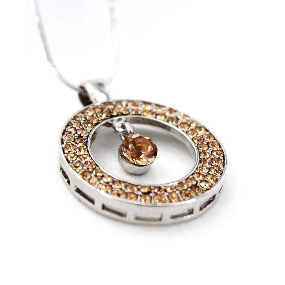 Swarovski Crystal Necklace/ Loop - Taupe - NE-2058TP