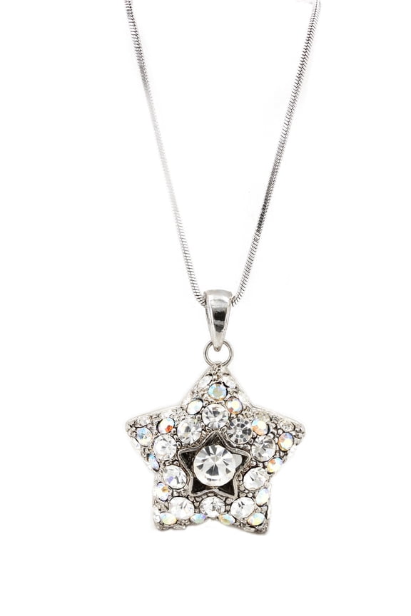 Swarovski Crystal Pave Star Necklace - Clear - NE-2374CL