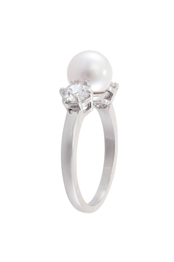 Crystal Pearl Matrix Cocktail Ring, Size 60 (US 8.75)