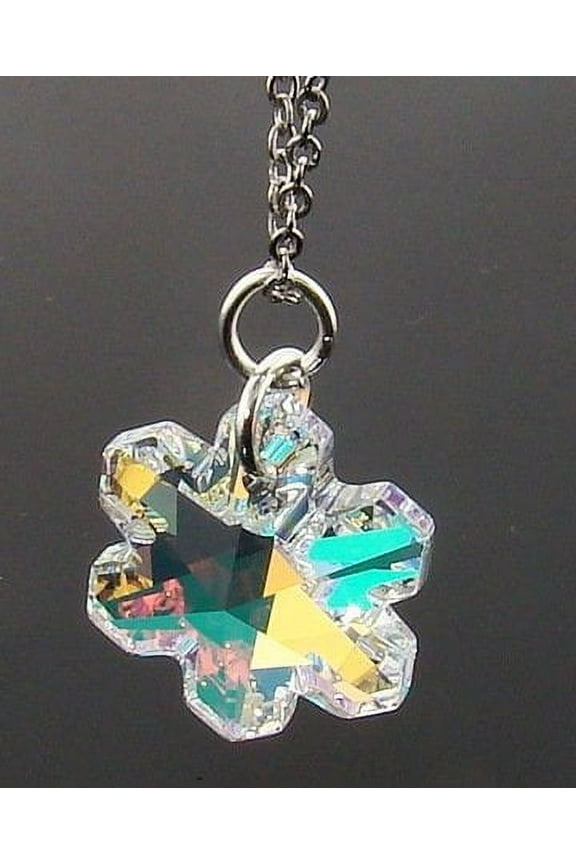 Swarovski Crystal Snowflake Charm Necklace