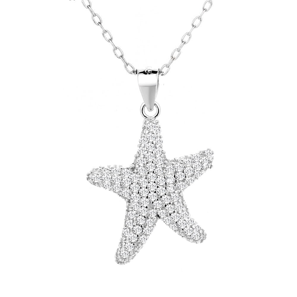 Amy and Annette Swarovski Crystal Starfish Pendant Necklace