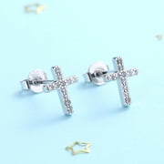 Sterling Silver Cross Drop Earrings - Just Creations