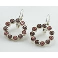 thumbnail image 1 of Swarovski Crystalled Rose Peach Antique Rose Circle Leverback Earrings Shown in Shiny Silver, 1 of 1