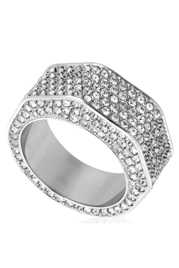 Dextera Pave Octagon Shape Cocktail Ring, Size 62 (US 9.5)