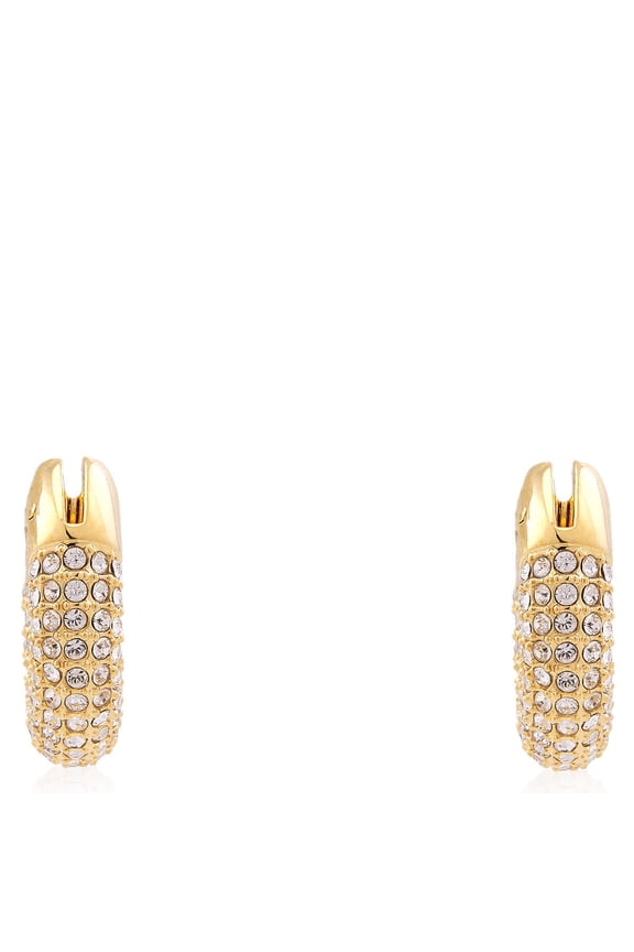 Dextera Pierced Earrings Hoop Gold Shiny Crystal