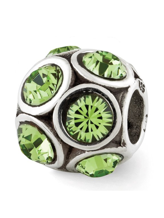 Swarovski Elements August Gemstone Charm Sterling Silver Reflection Beads