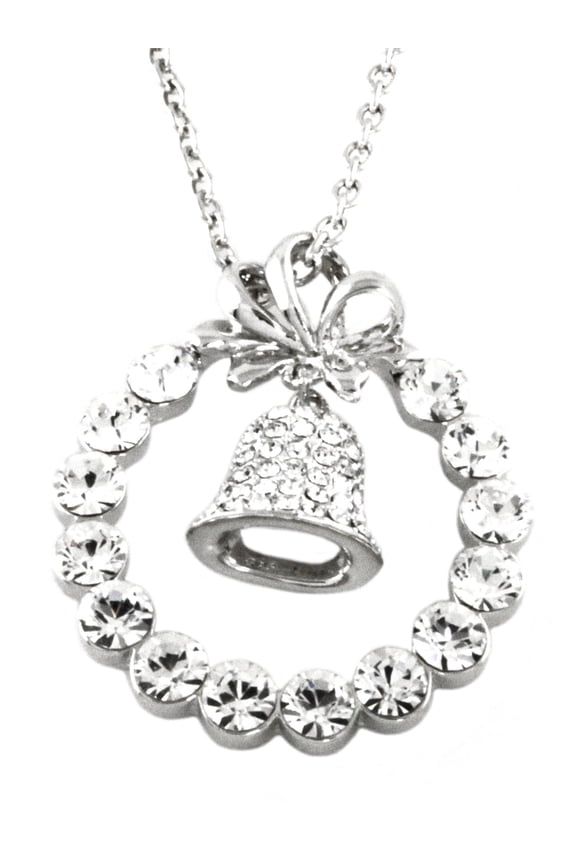 Swarovski Elements Christmas Wreath Pendant Necklace