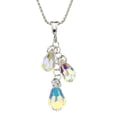 thumbnail image 1 of Swarovski Elements Crystal AB Multi-Teardrop Sterling Silver Pendant Rope Chain Necklace 20", 1 of 4