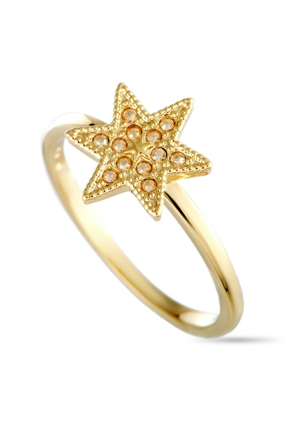 Field Yellow Gold-Plated Crystal Star Ring